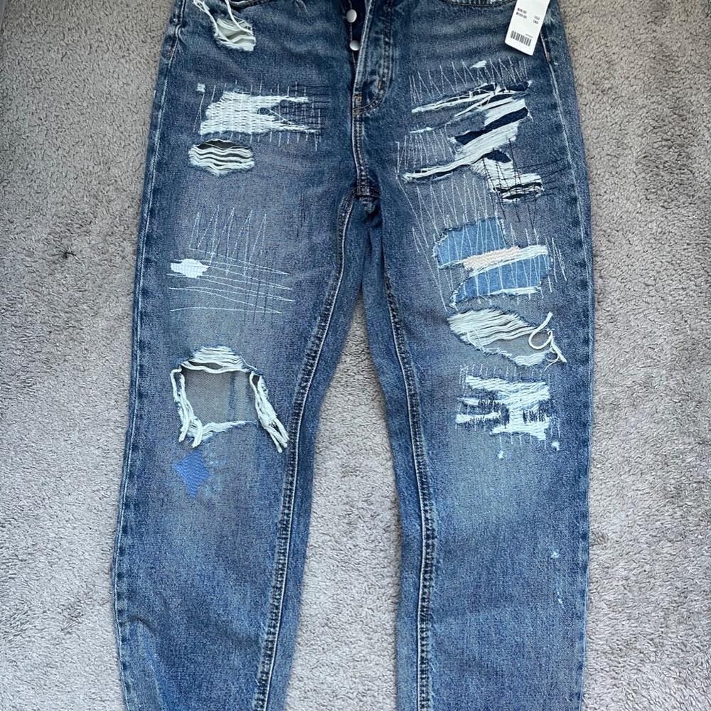 BDG Slim Straight Denim Jeans Destroyed Size 28 Me